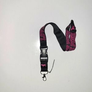 C4. Car Keys Holder Love PINK Victoria's Secret One Size Lanyard & Metal Clip